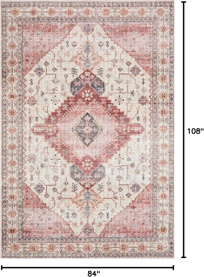 Loloi Skye Collection SKY-02 Ivory/Berry 7' x 9' Oval Area Rug - Image 2