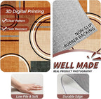 Modern Wavy Circles Area Rug 5x6ft, Geometric Design Low Pile Carpet, Soft & - Image 5