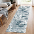 Blue White Tropical Runner Rug 3.3x7ft by Unknown