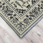 Alfa Rich 5x8 Beige Black Washable Area Rugs - Image 8