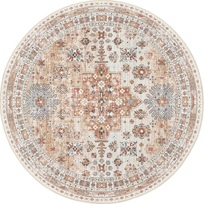 zesthome 8ft Round Rugs for Living Room, Non-Slip Washable Round Area Rugs - Image 2