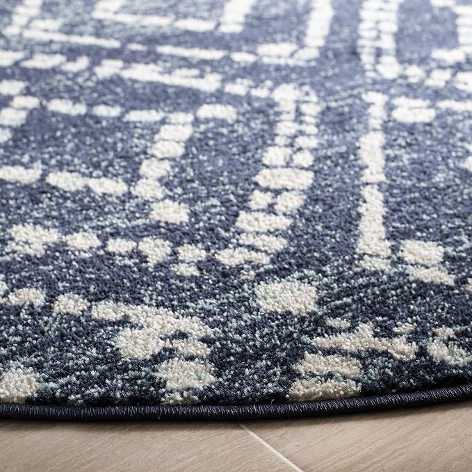 SAFAVIEH Adirondack Collection 6' Round Navy/Ivory ADR131N Modern Diamond - Image 5