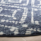 SAFAVIEH Adirondack Collection 6' Round Navy/Ivory ADR131N Modern Diamond - Image 5