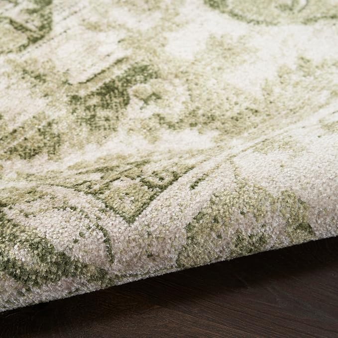 Nourison Home Astra Machine Washable Ivory Green 2'2" x 8' Area Rug - Image 7