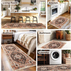 XWZO Entryway Area Rug 2x3ft — Soft Vintage Low Pile Non-Slip Backing Door Mat - Image 3