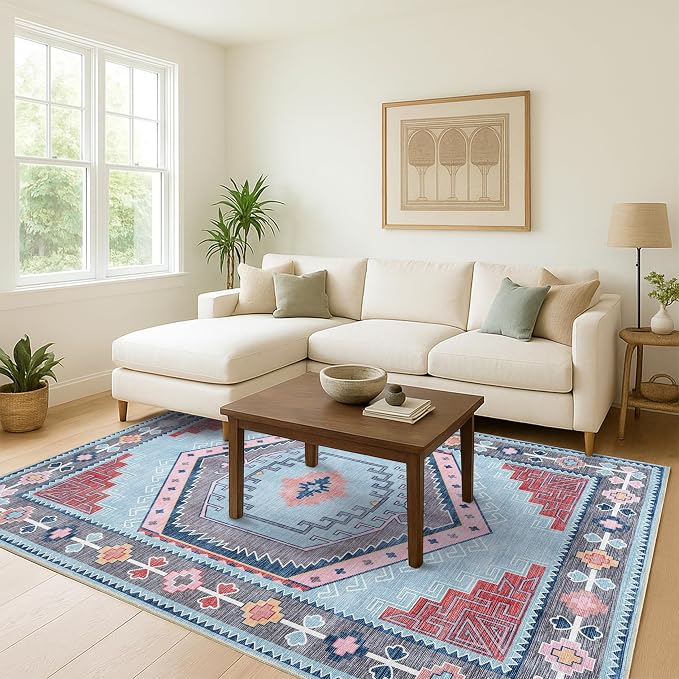 Fame Living Washable Area Rug. Modern Farmhouse. Vintage. Turkish. Bohemian. - Image 2