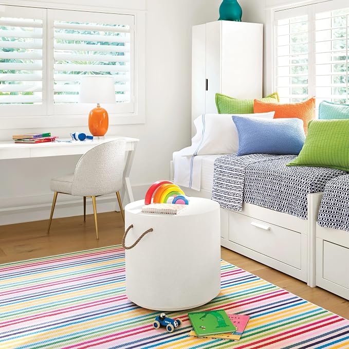 Dash and Albert Rainbow Machine Washable Area Rug - Image 4