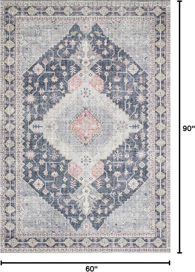 Loloi II Skye Collection SKY-02 Charcoal/Multi 5'-0" x 7'-6" Area Rug - Image 2