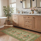 Bavni 2'6''x6 Runner Rug, Microfiber Washable Non-Slip Vintage Floral Rugs - Image 4