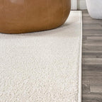 JONATHAN Y Haze Solid Low-Pile Cream 6' Round Indoor Area Rug, Minimalist - Image 4