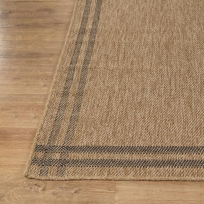 Easy Jute Rugs 10x14 Bordered Natural Color Living Room Indoor Outdoor Area Rug - Image 7