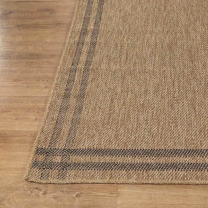 Easy Jute Rugs 9x12 Bordered Natural Color Living Room Indoor Outdoor Area Rug - Image 7
