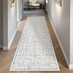 Grey 2x5 Runner Rug Vintage Area Carpet Hallway Indoor Kitchen Washable Low - Image 5