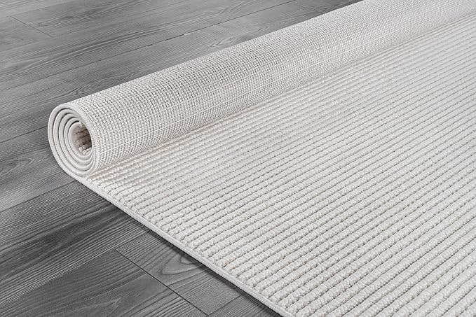 Beverly Rug Micro Loop Area Rug White 5x7 Modern Luxury Soft Trellis Geometric - Image 6