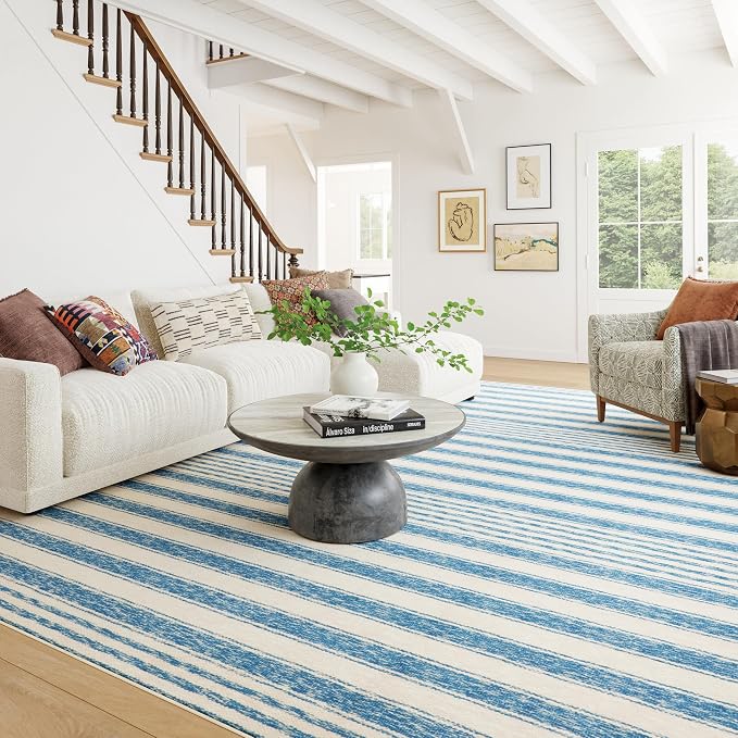 Dash & Albert Vion Blue Machine Washable Rug, 9.5 X 13.5 Feet - Image 2