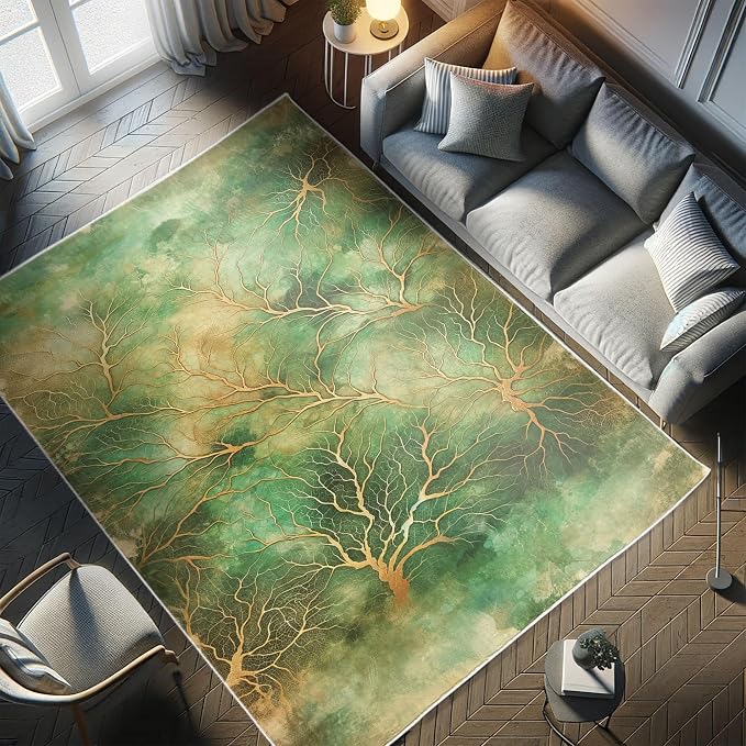 Ambesonne Abstract Decorative Rug, Autumn Leafless Branches - Image 6