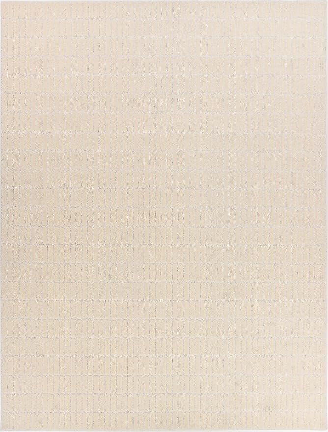 Hand-Tufted 100% Wool Area Rug – Unique Modern Geometric Grid Pattern, Soft by RestorationandRenovation