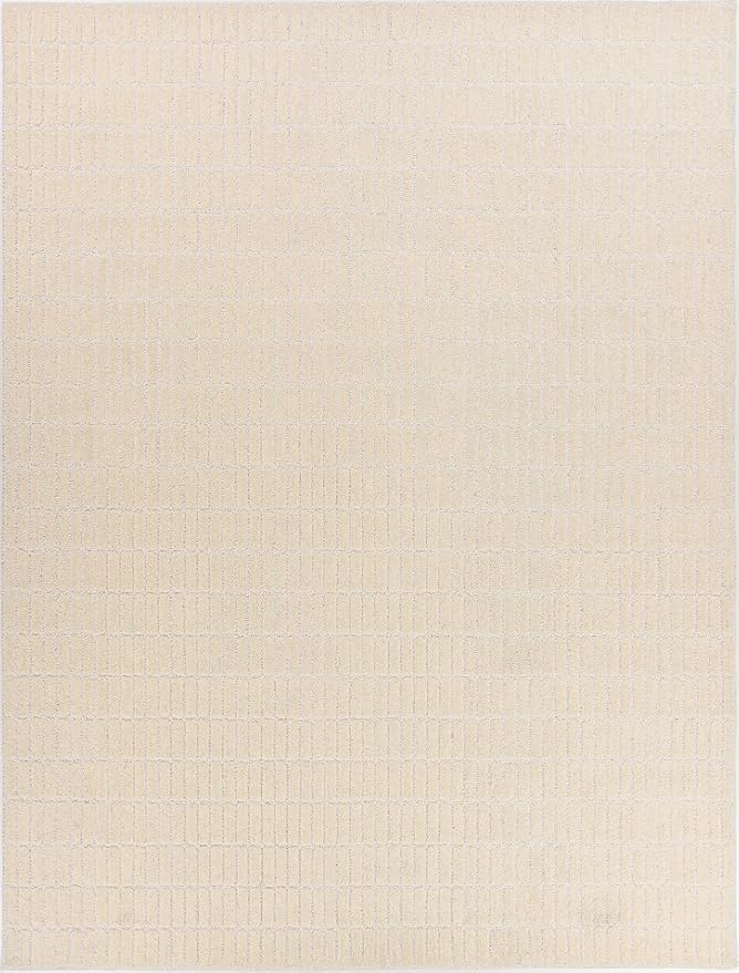 Hand-Tufted 100% Wool Area Rug – Unique Modern Geometric Grid Pattern, Soft by RestorationandRenovation