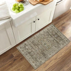 2x3 Entryway Rug Brown Grey Washable Vintage Rugs - Image 3