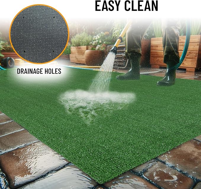 Ottomanson Artificial Grass Turf 6'6" x 46' Indoor Outdoor Faux Grass Rug - Image 4