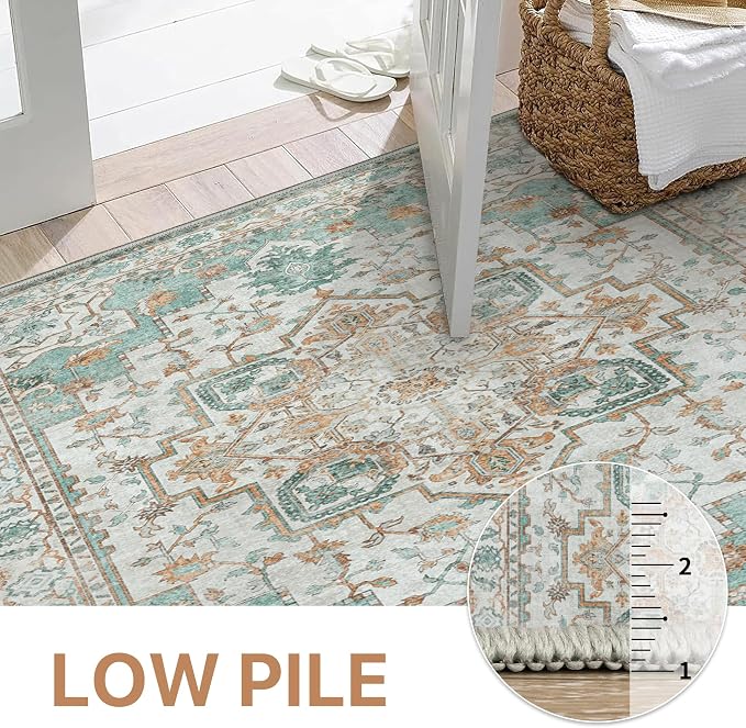 GENIMO 7'6''x9'6'' Area Rugs for Living Room, Machine Washable Non Slip Vintage - Image 4