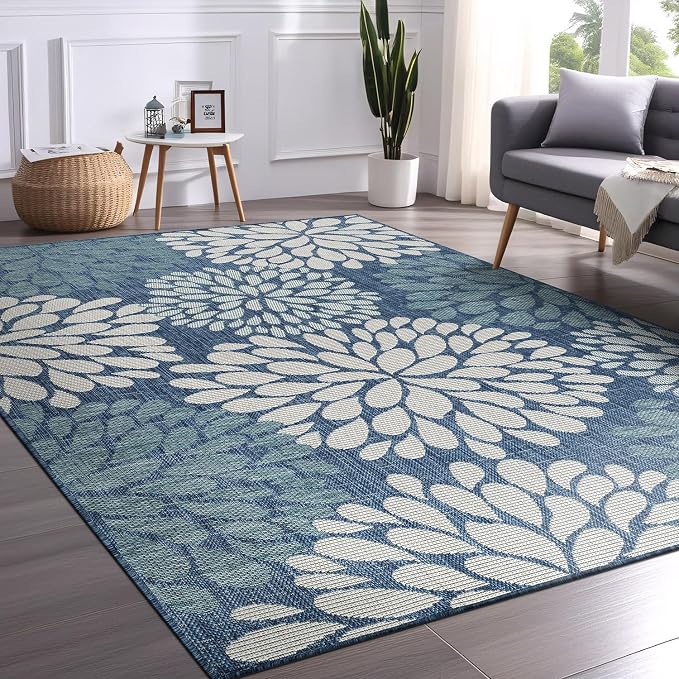 Beverly Rug Outdoor Rug 10x14 Modern Exotic Tropical Leaf Area Rugs - Image 9