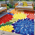 Colorful 3x5 Washable Rug for Living Room Tropical Botanical Modern Floral by ArenaRug