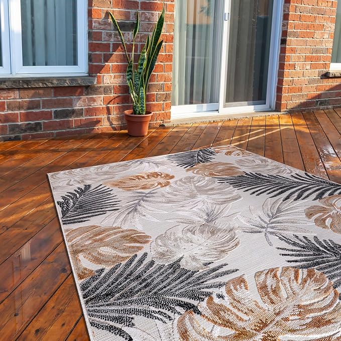 CAMILSON Indoor Outdoor Rug, Easy-Cleaning Non-Shedding Living Room, Garden and - Image 3
