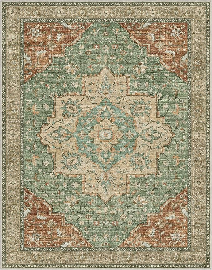 GENIMO 6x9 Area Rugs for Living Room, Machine Washable Non Slip Vintage Rugs - Image 8