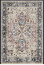 RUGGABLE Washable Area Rug – Kamran Royal Blue 4x6, Stain-Resistant, Non-Slip – by RUGGABLE