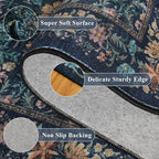 DUKINO 2x3 Entryway Rug, Floral Washable Area Rug - Image 4