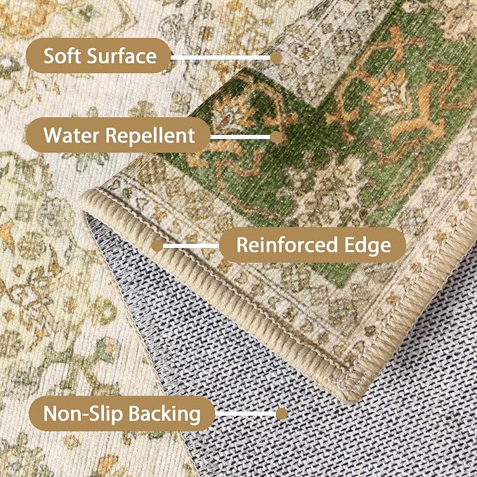 8x10 Area Rug Machine Washable Boho Rug - Image 4
