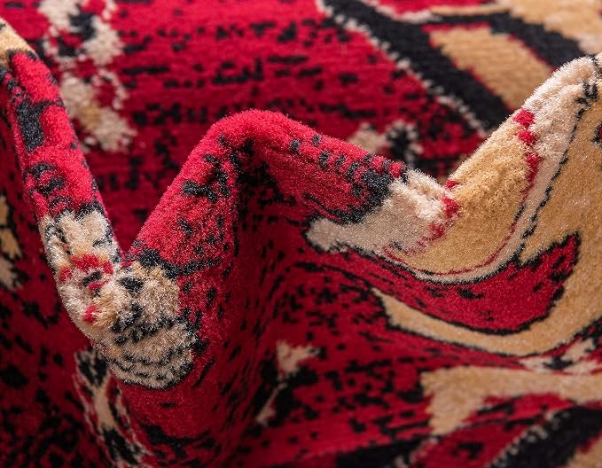 Unique Loom Taftan Collection Border Geometric Tribal Inspired Design Area Rug - Image 7