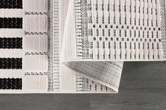 CAMILSON Modern Rug 10x14 Luxury Geometric Pattern Large Micro Loop Area Rugs - Image 9