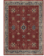 RUGGABLE Washable Vintage Area Rug – Verena Amber Red 5x7, Stain-Resistant by RUGGABLE