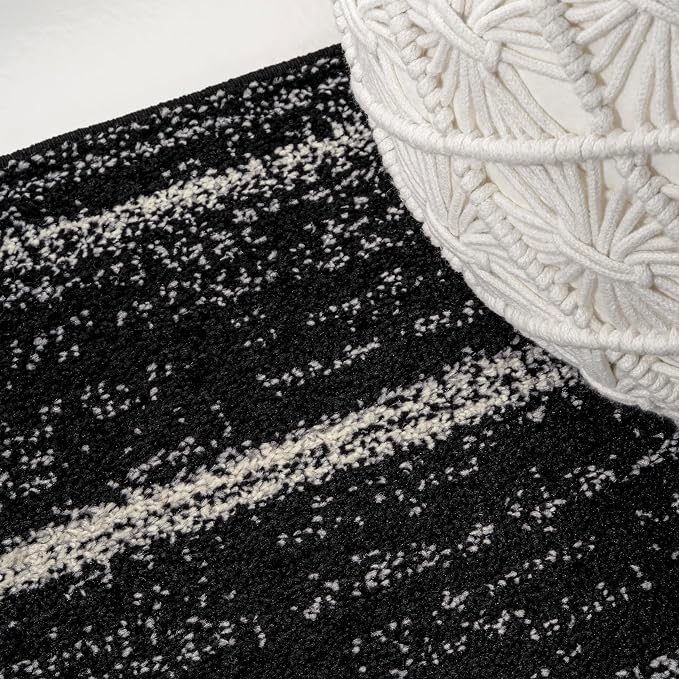 JONATHAN Y Williamsburg Minimalist Stripe Black/Cream Indoor Area Rug, - Image 4