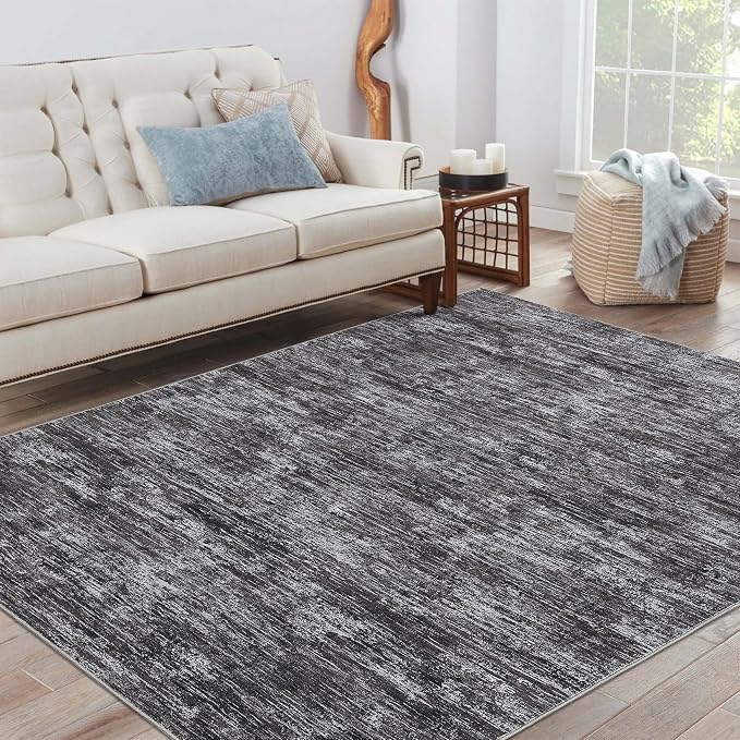 RUGSREAL Bedroom Area Rug 4x6 Modern Abstract Area Rug Stain Resistant Small - Image 3