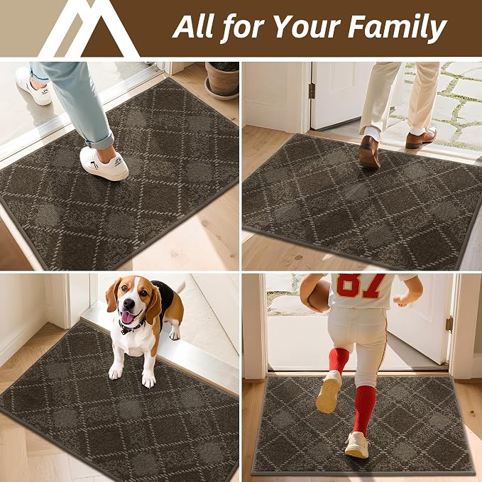 COSY HOMEER Plaid Door Mat 20" x 32", Dirt Trapper Entryway Rugs, Non-Slip - Image 9