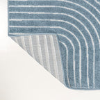 JONATHAN Y Hallie High-Low Curve Dark Blue/Cream 5x8 Indoor/Outdoor Area Rug - Image 4