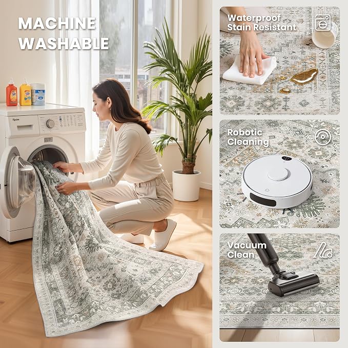 zesthome 8x10 Area Rugs for Living Room, Non-Slip Backing Washable Rugs - Image 4