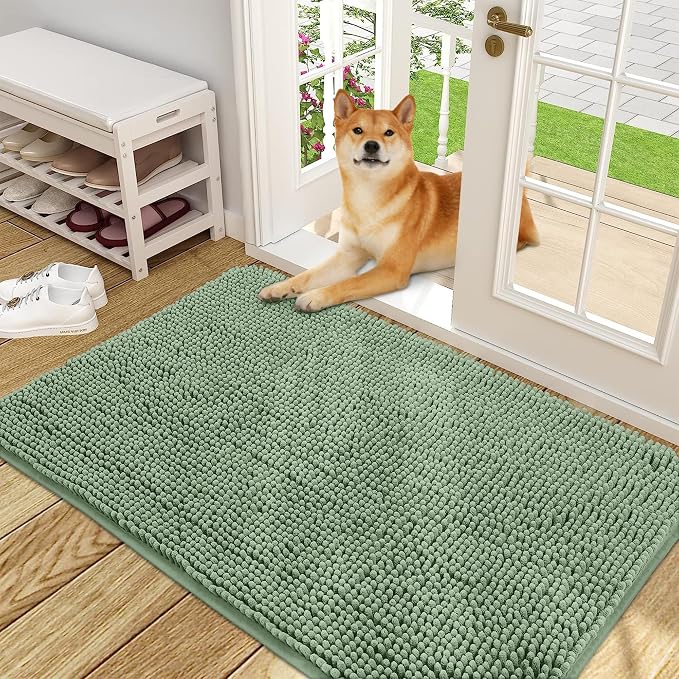 OLANLY Dog Door Mat for Muddy Paws 48x30, Absorbs Moisture and Dirt, Absorbent by OLANLY