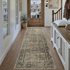 Brown Runner Rug 2x14 Vintage Area Carpet Hallway Long Indoor Kitchen Washable - Image 5