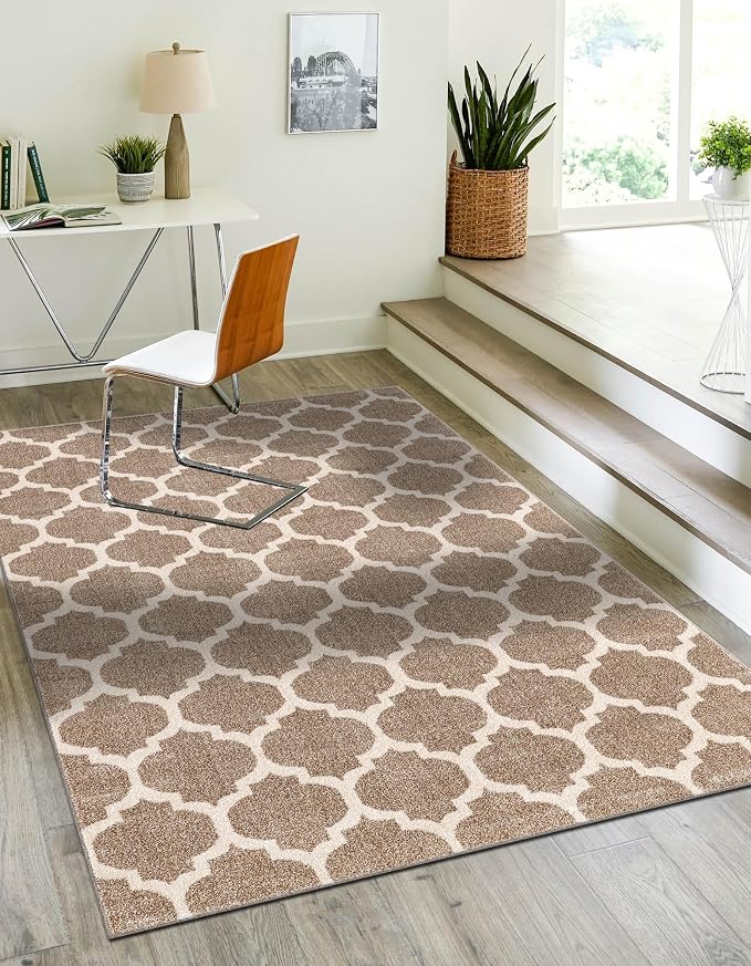 Rugs.com Lattice Collection Rug – 2x3 Light Brown Medium-Pile Rug Perfect by Rugscom