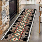 Southwestern Runner Rug, Rustic Lodge Aztec Country Bear Decorative Runner Rug - Image 2