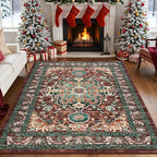 U'Artlines Boho Vintage Area Rug 4x6 ft Machine Washable Low Pile Soft Floor by UArtlines