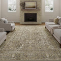 Brown Area Rug 8x10 Machine Washable Large Vintage Living Room Distressed Non by PureCozy