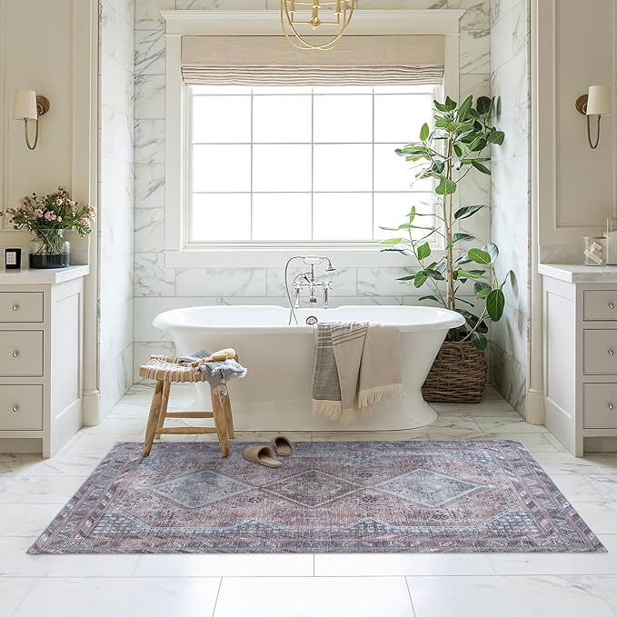 Washable Area Rug. Modern Farmhouse. Vintage. Turkish. Bohemian. Distressed. - Image 9