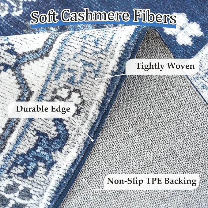 VK VK·LIVING Entryway Washable Rug 2'x3' Small Boho Bathroom Throw Area Rug Non - Image 4