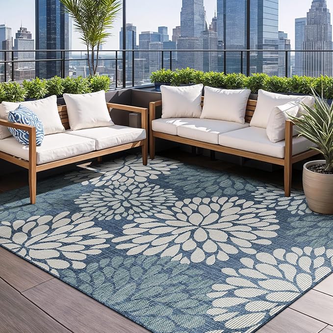 Beverly Rug Outdoor Rug 9x12 Modern Exotic Tropical Leaf Area Rugs - Image 5