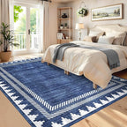 Bordered Printed 10x13 Washable Area Rugs - Image 3
